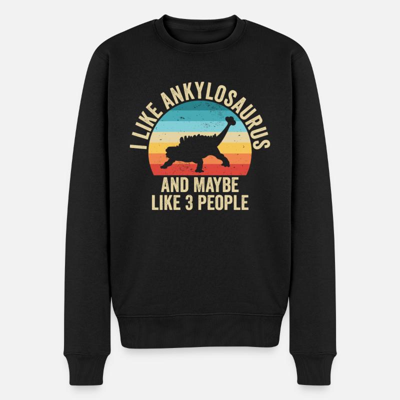 Ich mag Ankylosaurier Geschenk Humor Dinosaurier - Männer Premium Bio Pullover - Schwarz