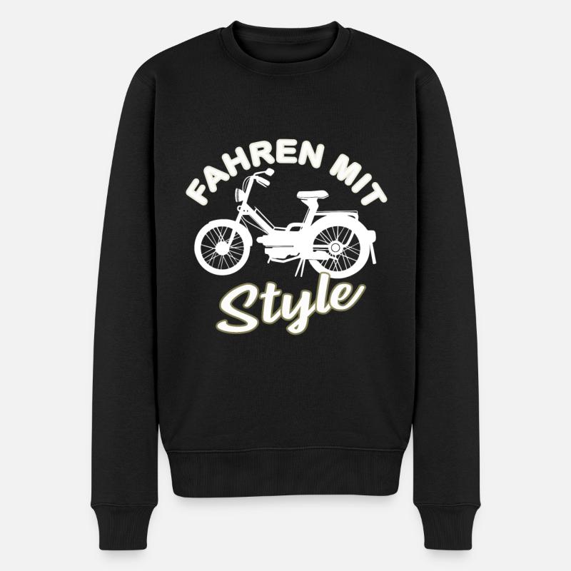 Mofa Fahren Mokick Roller Moped Mechatroniker - Männer Premium Bio Pullover - Schwarz