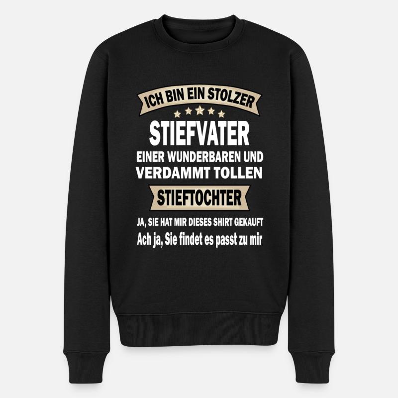 Toller Stiefvater Bonuspapa Stolzer Stiefpapa - Männer Premium Bio Pullover - Schwarz