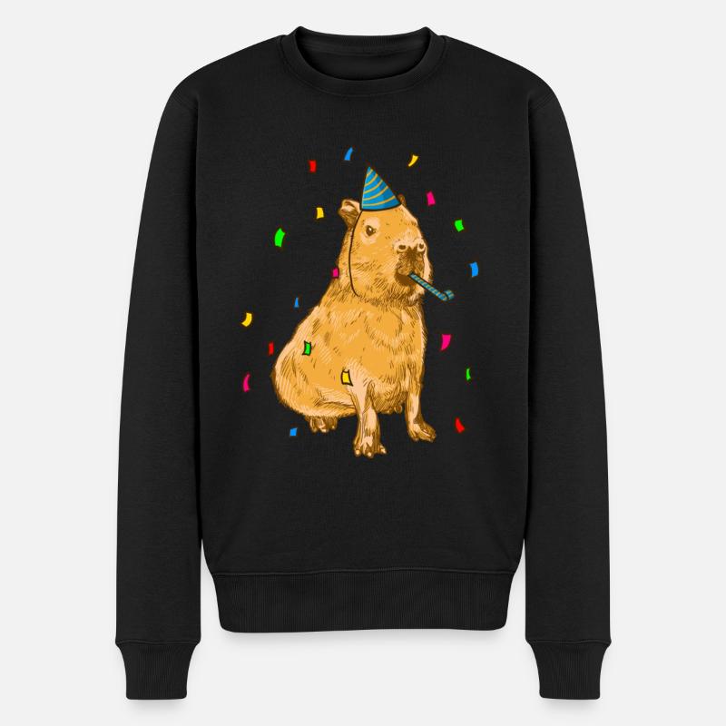 Anniversaire de Capybara - Pull Premium bio Homme - noir