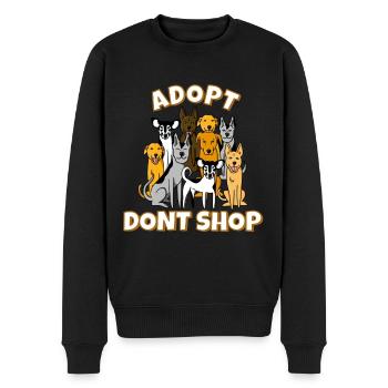 Hunde Adoptieren nicht kaufen - Männer Premium Bio Pullover - Schwarz - Vorne - Nico (187cm)