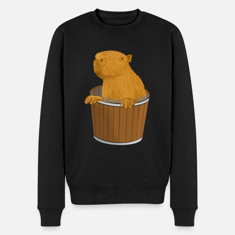 Seau Capybara - Pull Premium bio Homme - noir