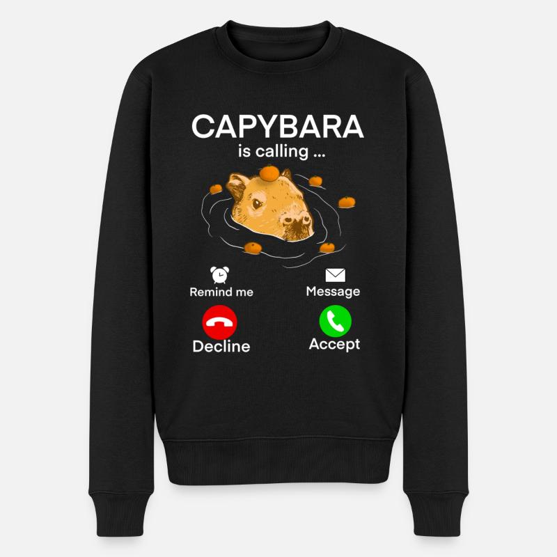 Appel Capybara - Pull Premium bio Homme - noir