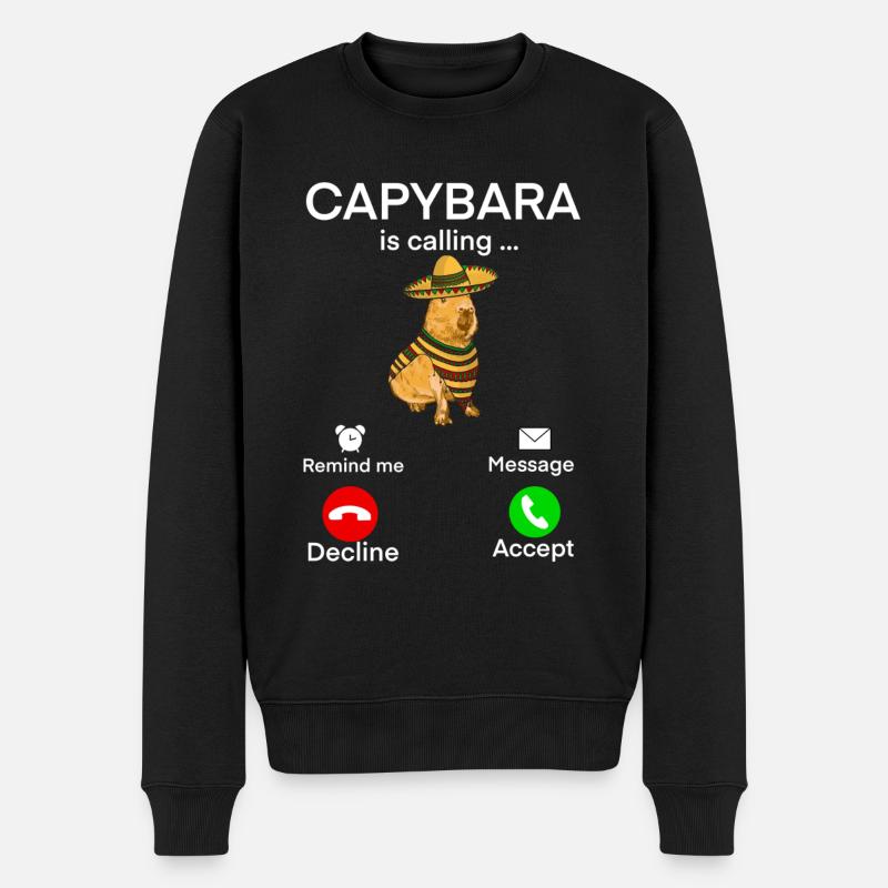 Mème Capybara - Pull Premium bio Homme - noir