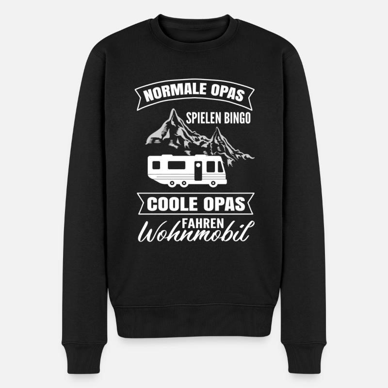 Camping Wohnmobil Normale Opas Fahren Wohnmobil - Männer Premium Bio Pullover - Schwarz