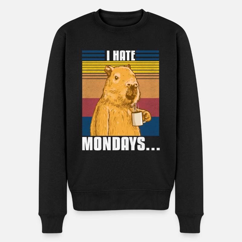 Capybara i hate Monday - Men's Premium Organic Jumper - black