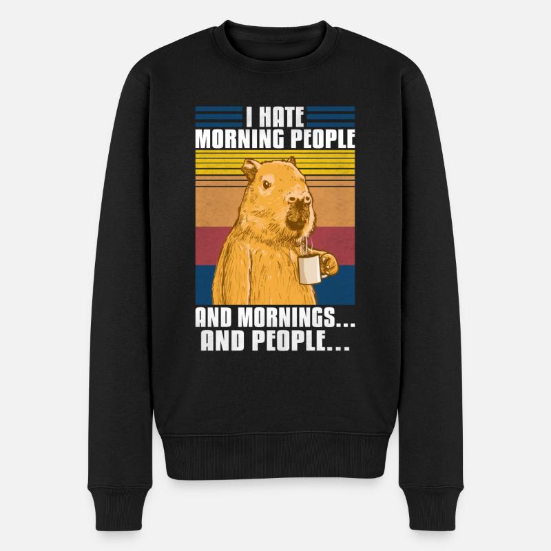 Capybara Meme Spruch - Männer Premium Bio Pullover - Schwarz