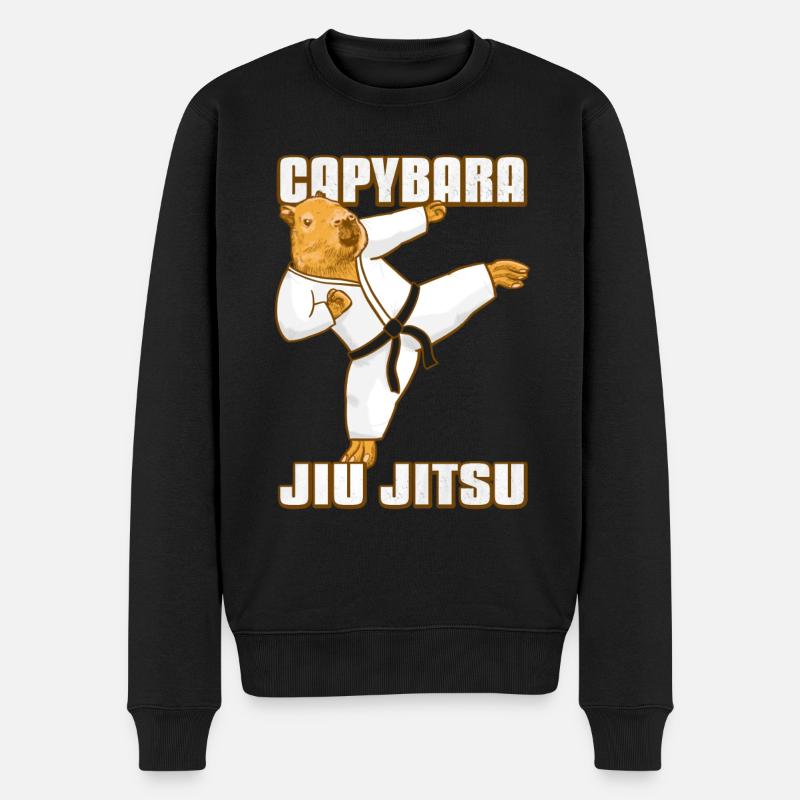 Capybara Meme Jiu Jitsu - Men's Premium Organic Jumper - black