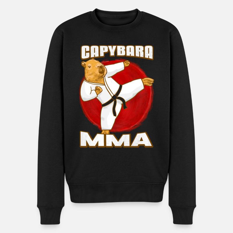 Capybara MMA - Männer Premium Bio Pullover - Schwarz