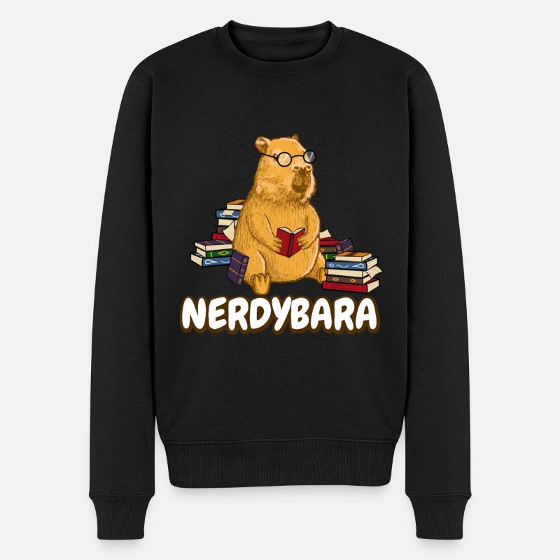 Nerdybara Capybara - Pull Premium bio Homme - noir