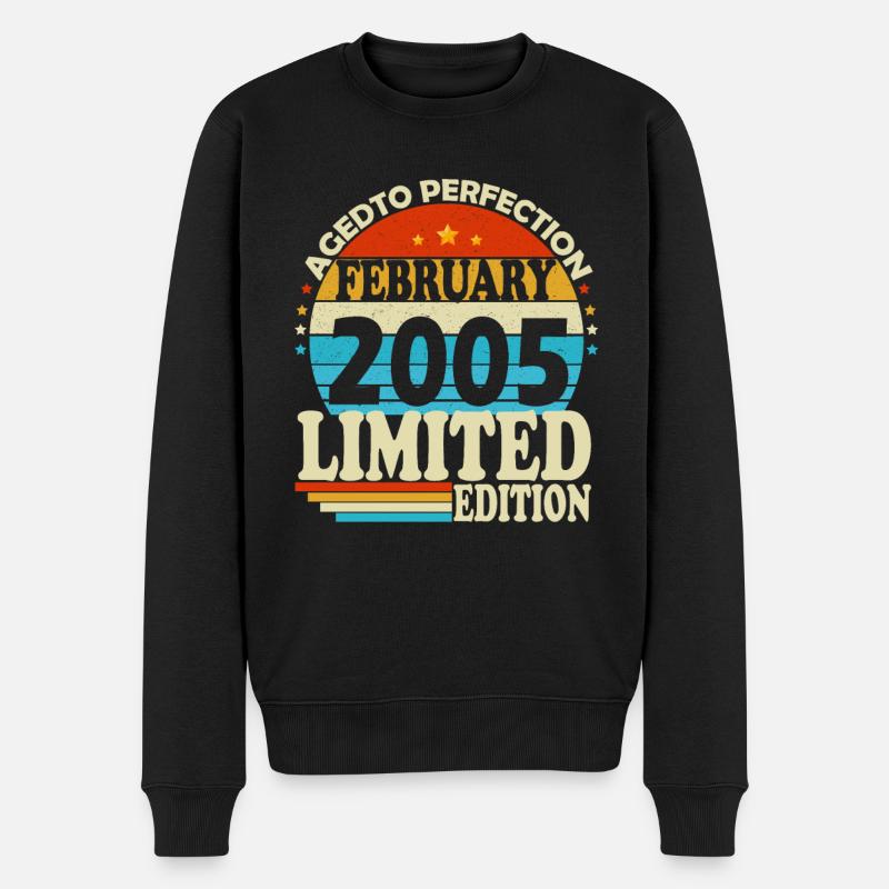 Février 2005 Born birthday Retro - Pull Premium bio Homme - noir
