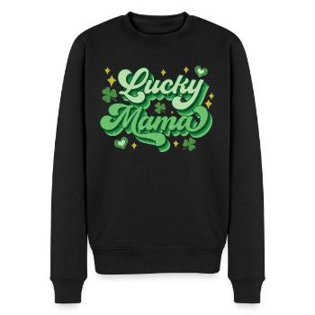 St. Patricks Day Glückliche Mama - Männer Premium Bio Pullover - Schwarz - Vorne - Nico (187cm)