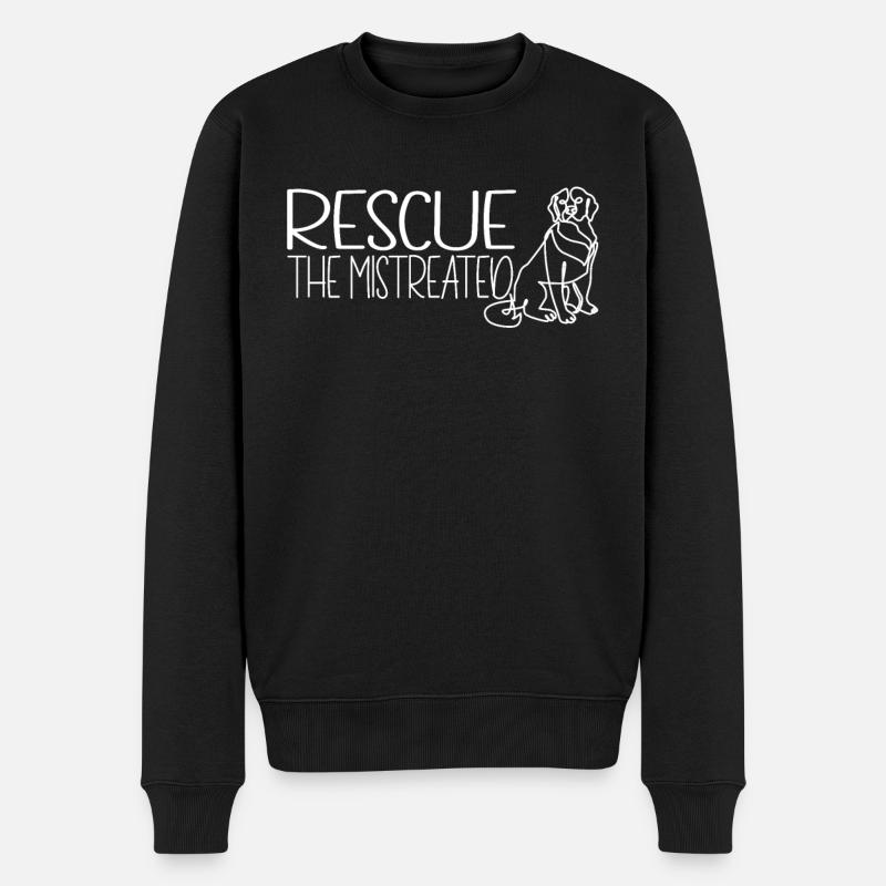 Sauvez le sauvetage du chien maltraité - Pull Premium bio Homme - noir