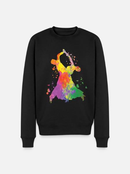 Slow Fox Quickstep Gesellschaftstanz - Männer Premium Bio Pullover - Schwarz