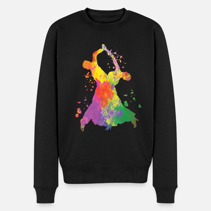 Slow Fox Quickstep Gesellschaftstanz - Männer Premium Bio Pullover - Schwarz
