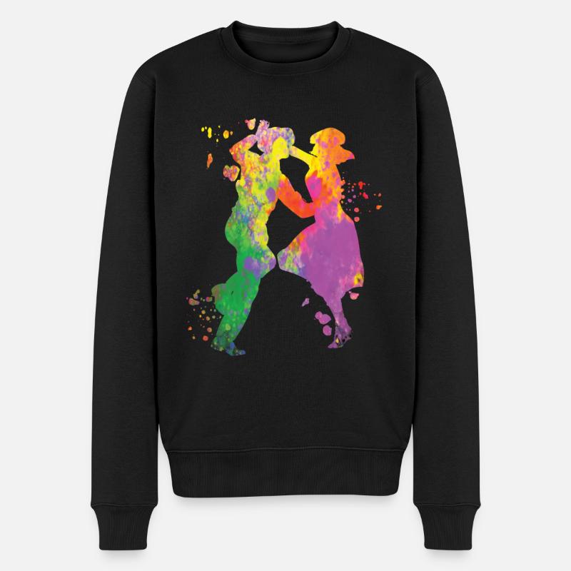 Tanzen Swing 60s Boogie Woogie - Männer Premium Bio Pullover - Schwarz