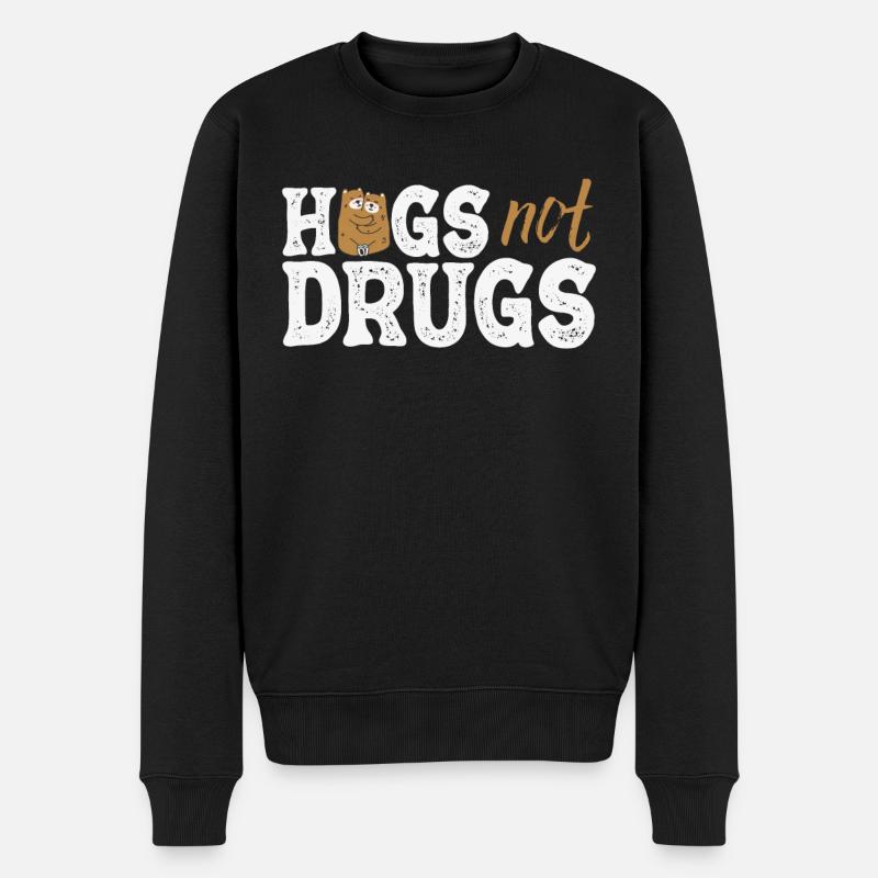 Umarmungen Statt Drogen - Männer Premium Bio Pullover - Schwarz