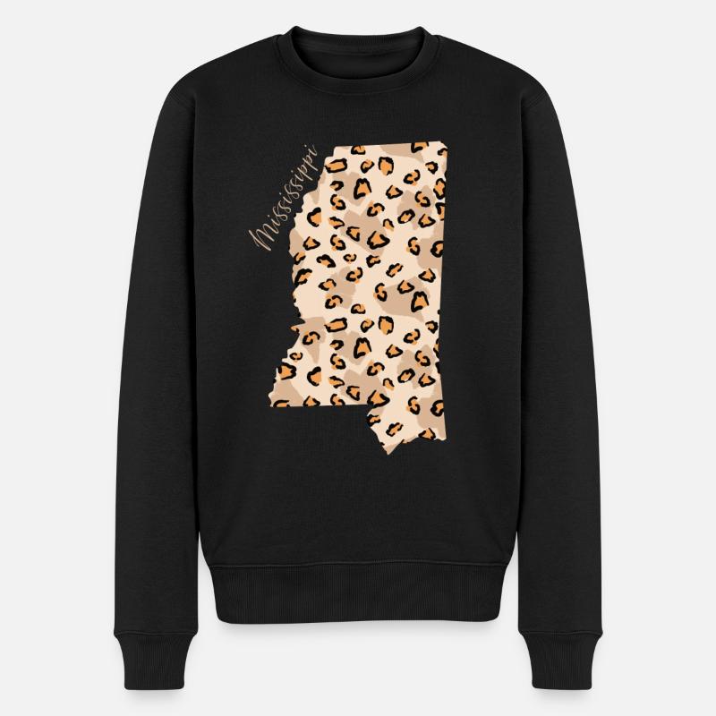 Mississippi Leopard Pattern Map Leo - Pull Premium bio Homme - noir