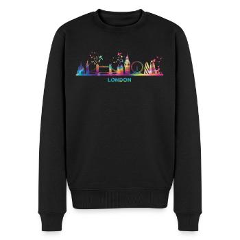 Londoner Skyline London - Männer Premium Bio Pullover - Schwarz - Vorne - Nico (187cm)