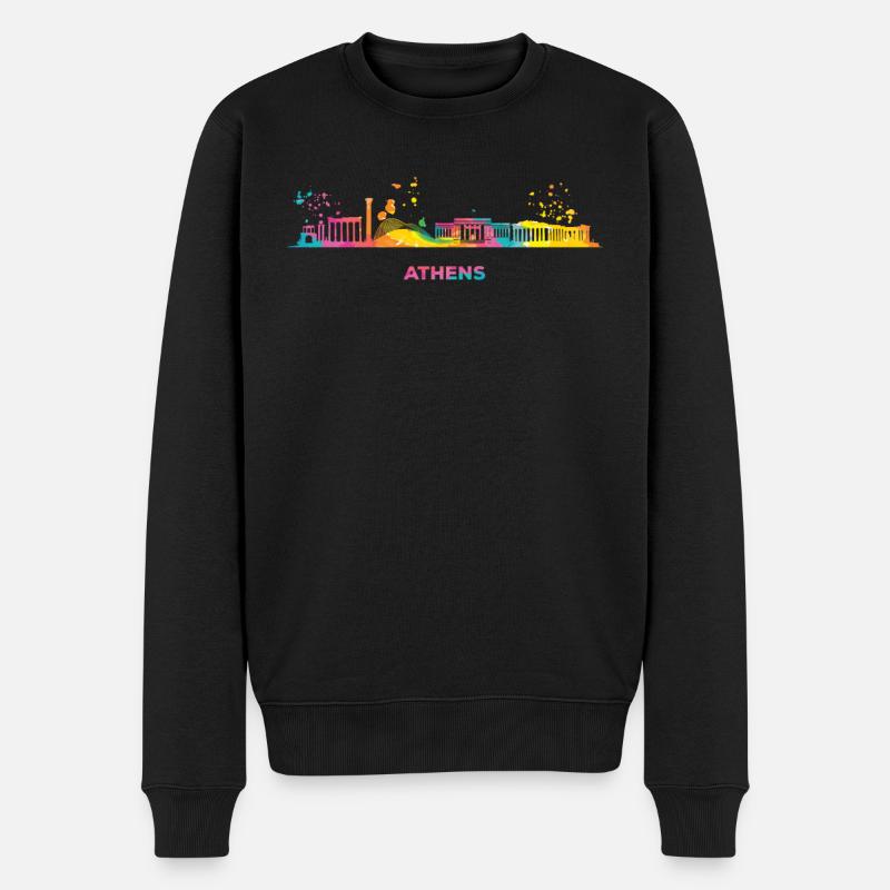 Athènes skyline d’Athènes - Pull Premium bio Homme - noir