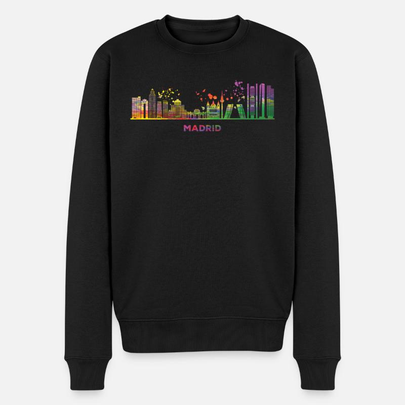 Madrid Skyline Madrid - Pull Premium bio Homme - noir