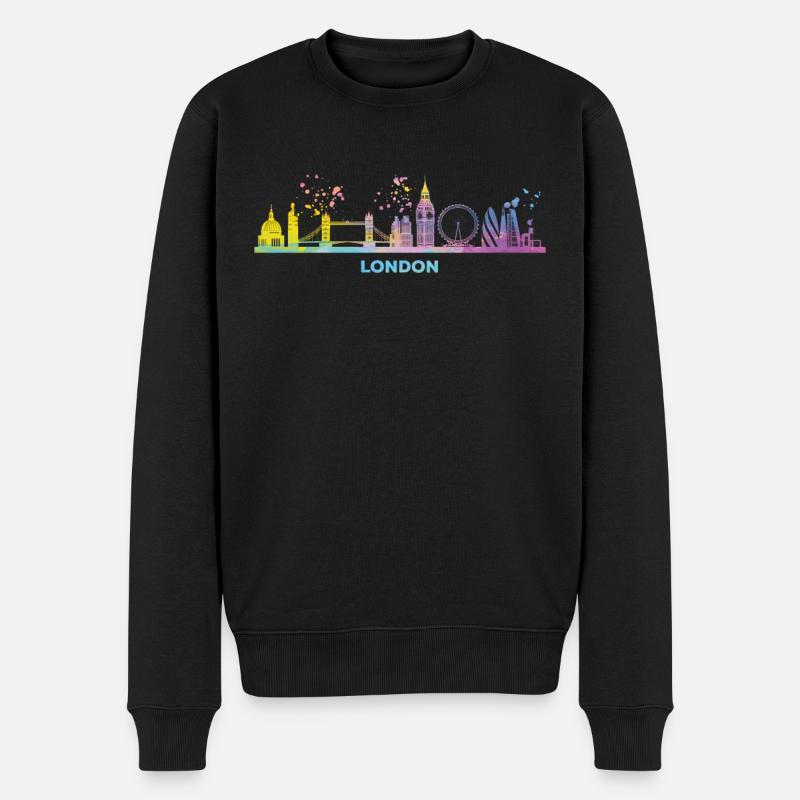 Skyline londonienne Londres - Pull Premium bio Homme - noir