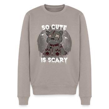 Ugly Teddybär So niedlich ist beängstigend Geschen - Männer Premium Bio Pullover - Taupe - Vorne - Nico (187cm)
