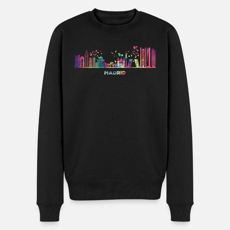 Madrid Skyline Madrid - Pull Premium bio Homme - noir