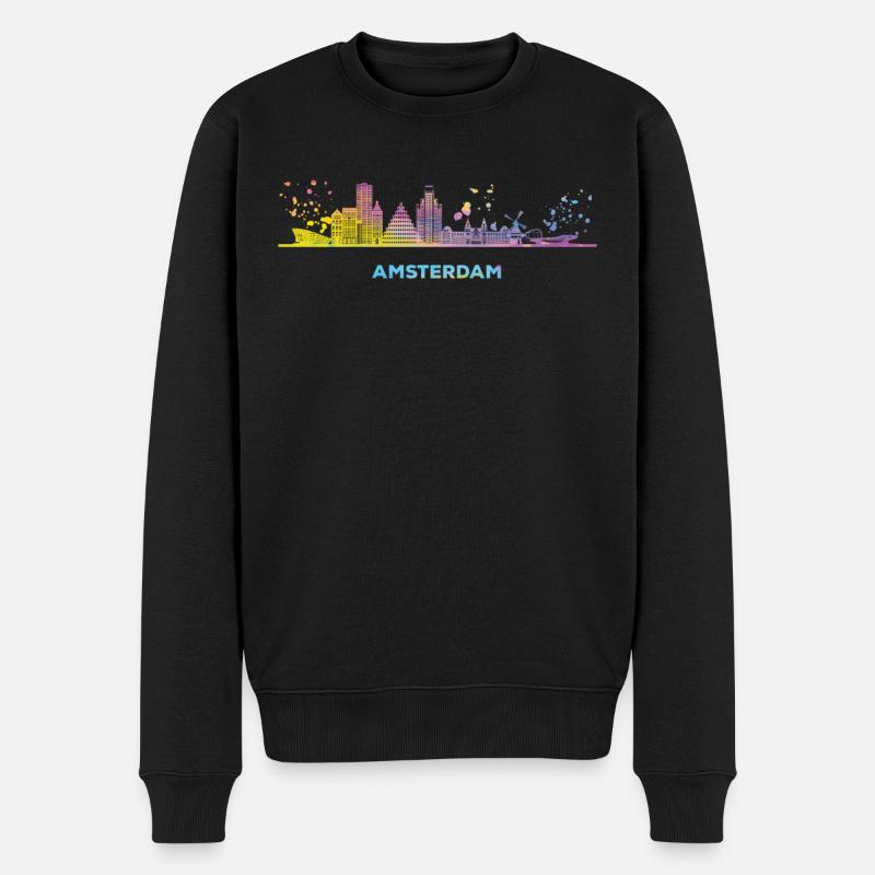 Amsterdam Skyline Amsterdam - Pull Premium bio Homme - noir