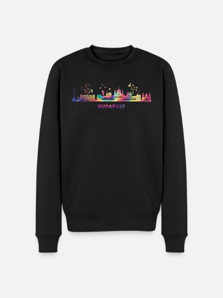 Budapester Skyline Budapest - Men's Premium Organic Jumper - black