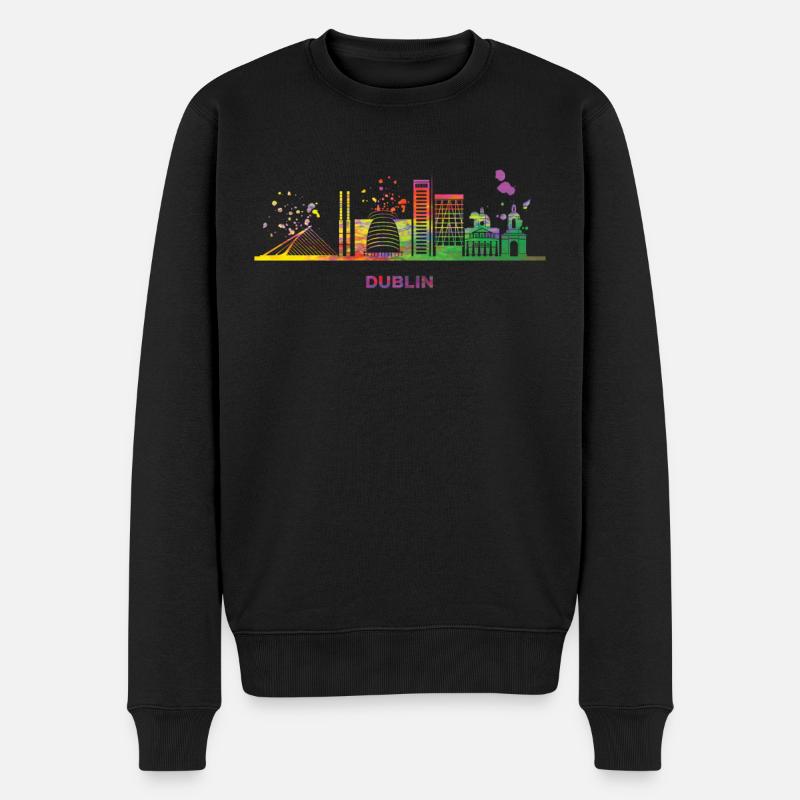 Dublin Skyline Dublin - Männer Premium Bio Pullover - Schwarz