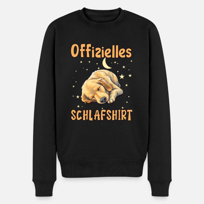 Offizielles Schlafshirt schlafender Hund - Männer Premium Bio Pullover - Schwarz