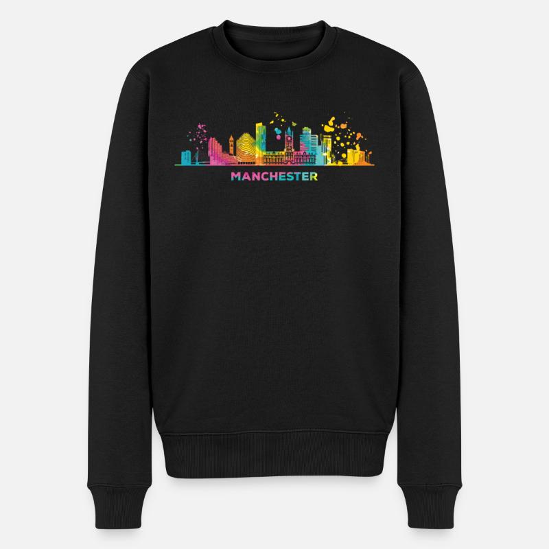 Manchester Skyline Manchester - Pull Premium bio Homme - noir