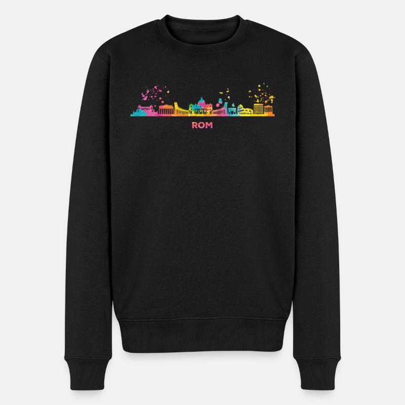 Römische Skyline Rom - Männer Premium Bio Pullover - Schwarz