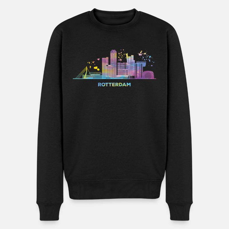 Rotterdam Skyline Rotterdam - Pull Premium bio Homme - noir