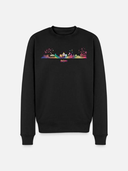 Skyline romano Roma - Maglione ecologico premium da uomo - nero