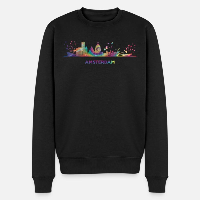 Amsterdam Skyline Amsterdam - Pull Premium bio Homme - noir