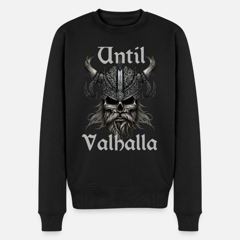 Viking Design - Jusqu’au Valhalla - Pull Premium bio Homme - noir