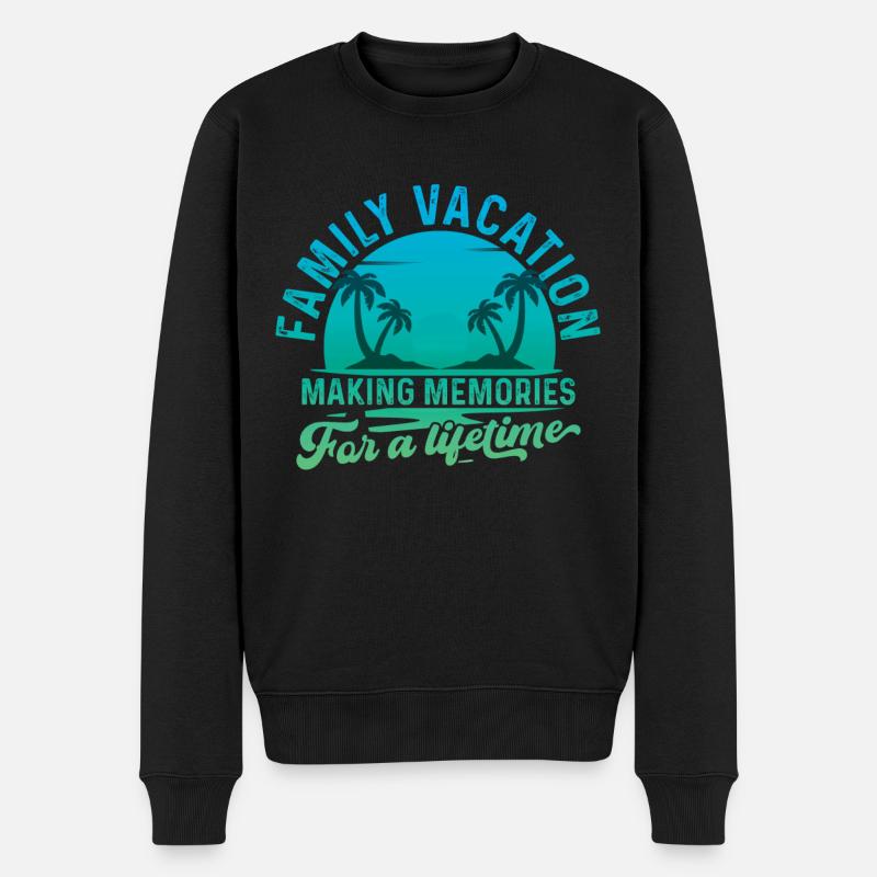 Sommerurlaub Mit Der Familie Erinnerungen Schaffen - Männer Premium Bio Pullover - Schwarz