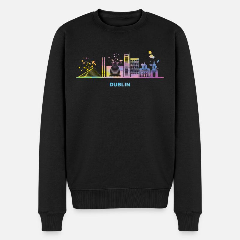 Dublin Skyline Dublin - Männer Premium Bio Pullover - Schwarz