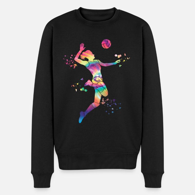Joueurs de volley-ball enfants beach-volley - Pull Premium bio Homme - noir