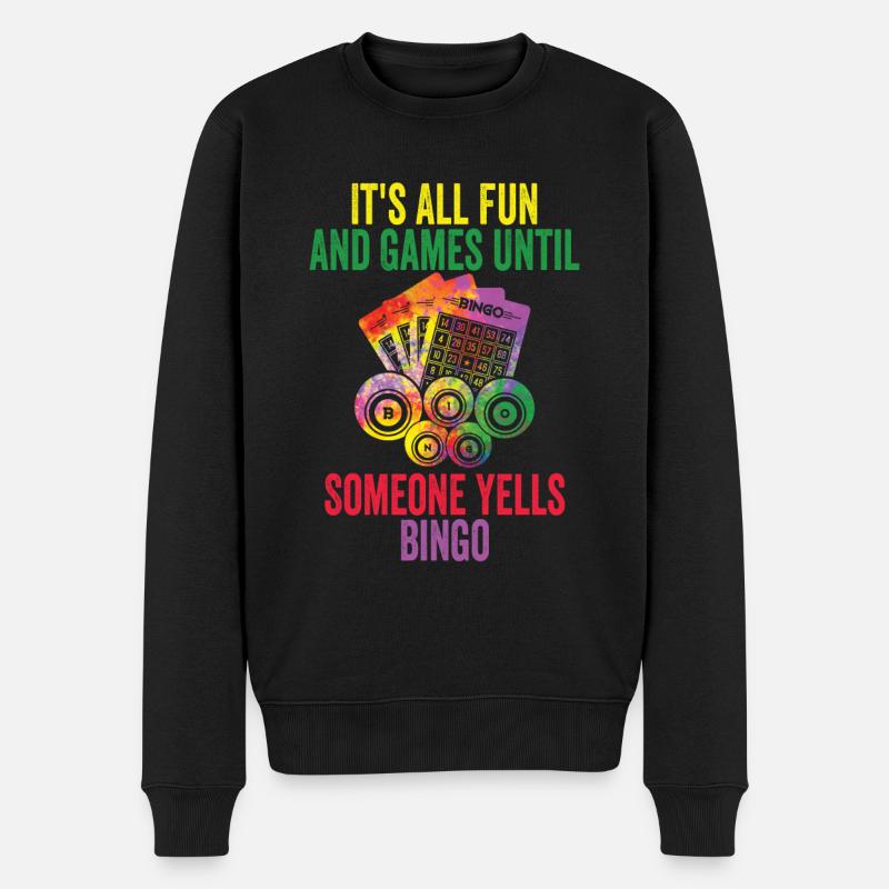 Amusement et jeux au bingo - Pull Premium bio Homme - noir
