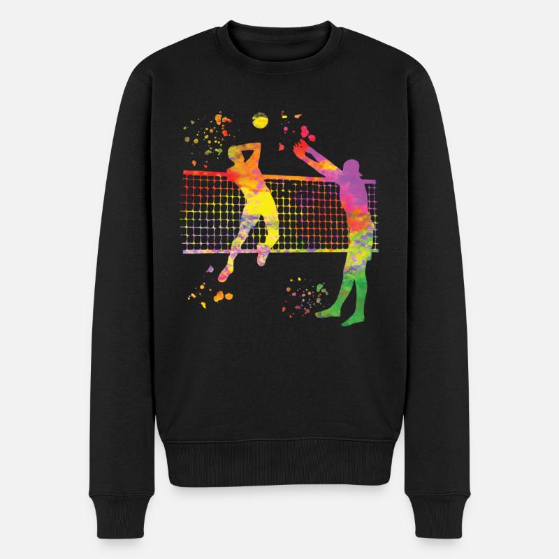 Joueurs de volley-ball enfants beach-volley - Pull Premium bio Homme - noir