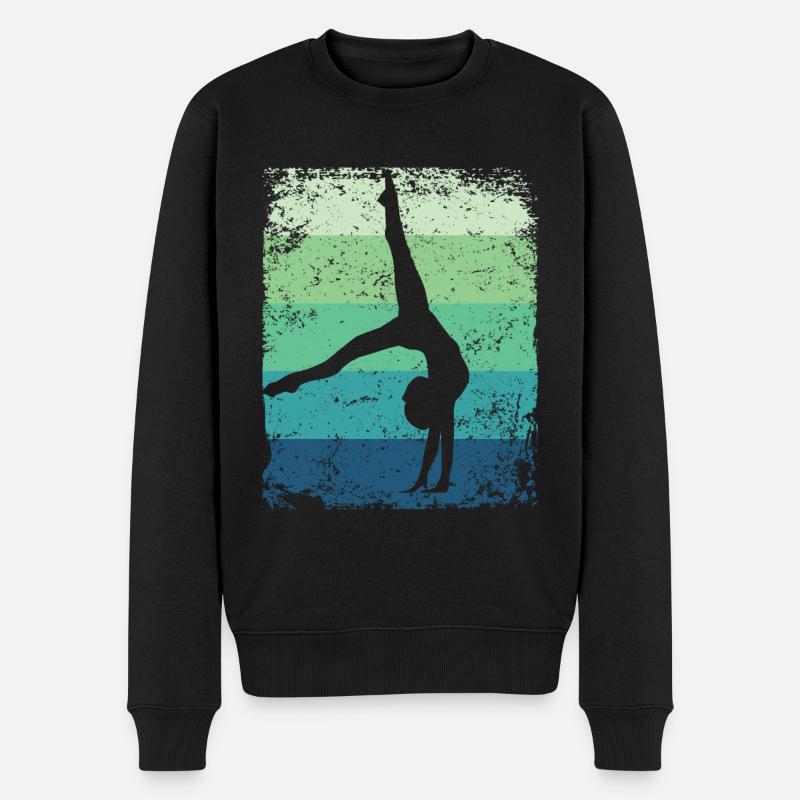 Gymnastin Boden Retro Rhythmische Gymnastik - Männer Premium Bio Pullover - Schwarz