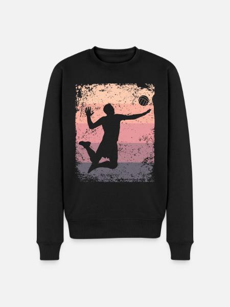 Volleyball Player Retro Beach Volleyball - Men's Premium Organic Jumper - black