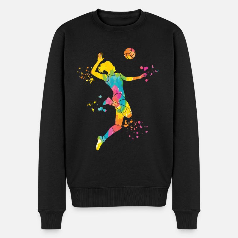 Joueurs de volley-ball enfants beach-volley - Pull Premium bio Homme - noir