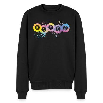 Bingo Bälle Farbsprotzer Frauen Männer Bingo - Männer Premium Bio Pullover - Schwarz - Vorne - Nico (187cm)