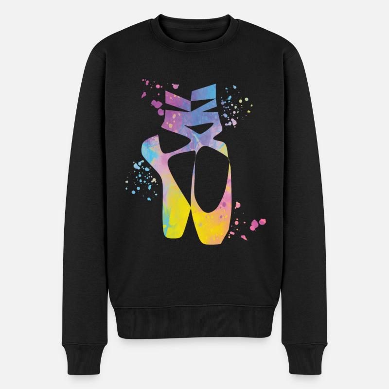 Ballettschuhe Tänzerin Frau Ballerina - Männer Premium Bio Pullover - Schwarz
