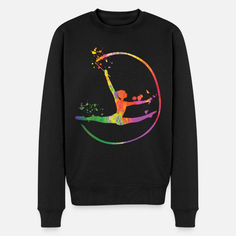 Gymnaste avec bande de gymnastique rythmique - Pull Premium bio Homme - noir