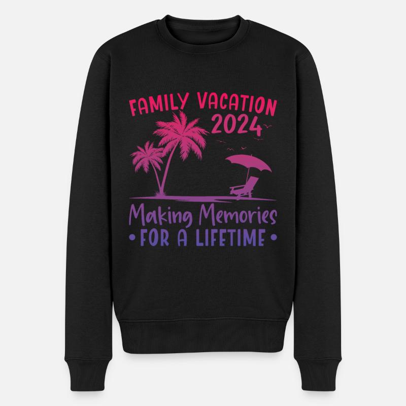 Sommerurlaub Mit Der Familie Erinnerungen Schaffen - Männer Premium Bio Pullover - Schwarz